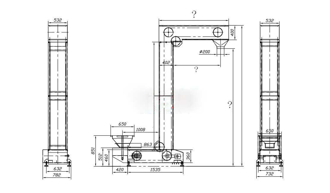 Z型斗式提升機工作原理結(jié)構(gòu)圖