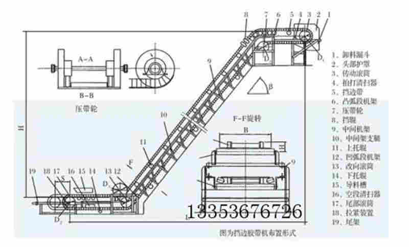 大傾角皮帶機圖紙